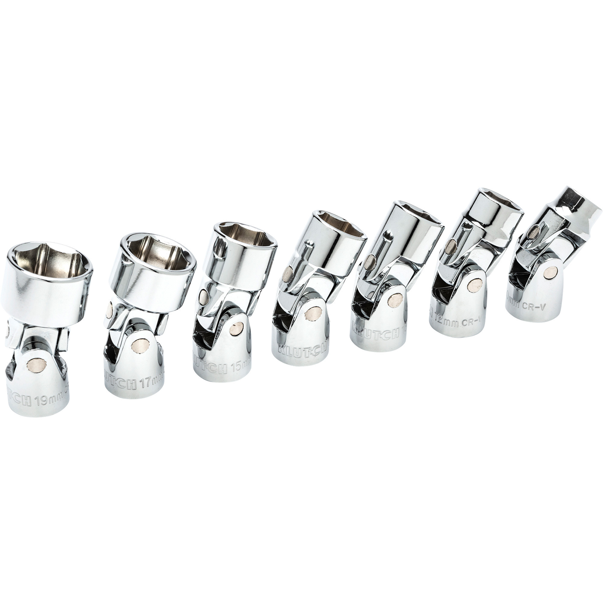 Klutch 7-Pc. Universal Joint Metric Socket Set, 3/8in. Drive